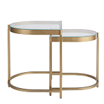 Комплект из 2-х приставных столиков на металлическом основании цвета латунь Ambassador варинант исполнения - 2 | Loft Concept в Самаре