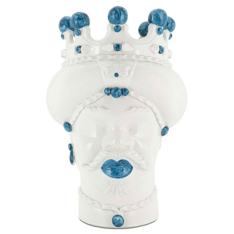 Ваза Vase Moro Man Medium Decor Белый Голубой Ваза Vase Moro Man Medium Decor Белый Голубой в Самаре | Loft Concept