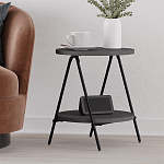 Стол приставной с 2-мя круглыми столешницами цвета антрацит ESSEL SIDE TABLE ANTHRACITE варинант исполнения - 5 | Loft Concept в Самаре