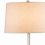 Торшер с тканевым абажуром на серебряном фактурном каркасе Thin Fakutra варинант исполнения - 1 | Loft Concept в Самаре