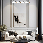 Подвесной светильник линейный в сочетании двух разных фактур стекла Enchanting варинант исполнения - 5 | Loft Concept в Самаре