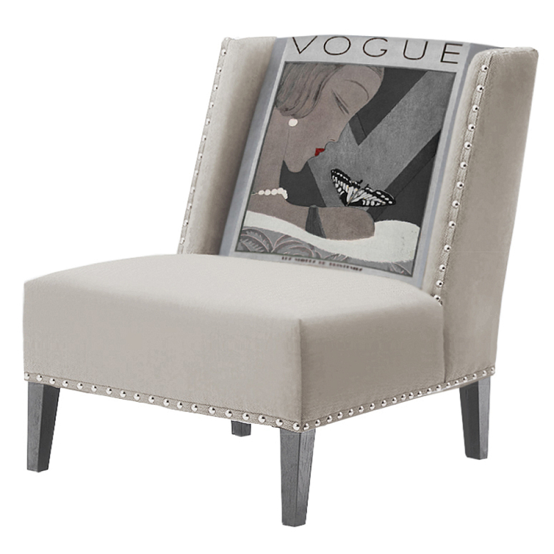 FUN Armchair  Vogui II Beige Дизайнерское кресло с цветным принтом Бежево-серый в Самаре | Loft Concept 