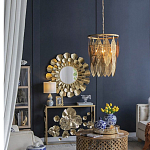 Зеркало круглое настенное в металлической раме Sunny Golden Petals варинант исполнения - 6 | Loft Concept в Самаре