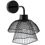 Бра с сетчатым металлическим абажуром Black Mesh Lampshade варинант исполнения - 1 | Loft Concept в Самаре