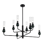 Люстра с 8-ю плафонами в форме стеклянных трубок и мраморных декоративных элементов Montreal варинант исполнения - 4 | Loft Concept в Самаре