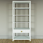 Стеллаж Elsa Dreams White со стеклянными полками и ящиком варинант исполнения - 4 | Loft Concept в Самаре