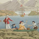 Обои ручная роспись Views of Italy Aurore варинант исполнения - 1 | Loft Concept в Самаре