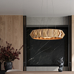 Люстра круглая из толстых деревянных реек Wooden Slats варинант исполнения - 4 | Loft Concept в Самаре