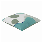 Подушка декоративная хлопковая мятного цвета с абстрактным принтом Elysian Flow Breeze варинант исполнения - 1 | Loft Concept в Самаре