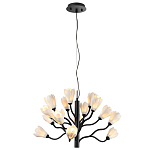 Люстра подвесная черного цвета с ветвями и белыми фарфоровыми цветами Floralis варинант исполнения - 4 | Loft Concept в Самаре