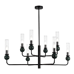 Люстра с 8-ю плафонами в форме стеклянных трубок и мраморных декоративных элементов Montreal варинант исполнения - 1 | Loft Concept в Самаре