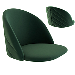 Барный стул со спинкой и металлической подставкой на 4-х деревянных ножках Зеленый Велюр Vendramin Chair варинант исполнения - 2 | Loft Concept в Самаре