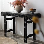 Черная резная консоль в Китайском стиле из массива Black Dragon Console варинант исполнения - 2 | Loft Concept в Самаре