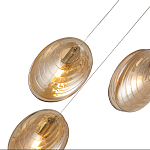 Люстра каскадная с 6-ю стеклянными круглыми плафонами янтарного цвета Savio Glass Disc Light варинант исполнения - 3 | Loft Concept в Самаре