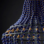 Люстра каплевидной формы декорированная синими и золотыми бусинами Blue Beads варинант исполнения - 3 | Loft Concept в Самаре