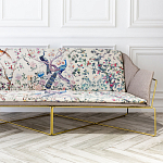 Трехместный диван на металлическом каркасе с цветочным принтом в стиле шинуазри Chinoiserie Birds on a Tree Sofa варинант исполнения - 7 | Loft Concept в Самаре