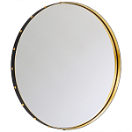 Зеркало овальное в металлической раме с кожаной отделкой Loft in Reflection варинант исполнения - 2 | Loft Concept в Самаре