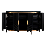 Комод черный округлой формы с рельефным фасадом Black Cut варинант исполнения - 2 | Loft Concept в Самаре