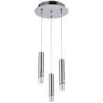 Подвесной светильник Metal Acrylic Tube Trio Chrome Hanging Lamp варинант исполнения - 2 | Loft Concept в Самаре
