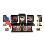 Настольный письменный набор из креноида и змеевика на бронзовых ножках Marble Accessory варинант исполнения - 1 | Loft Concept в Самаре