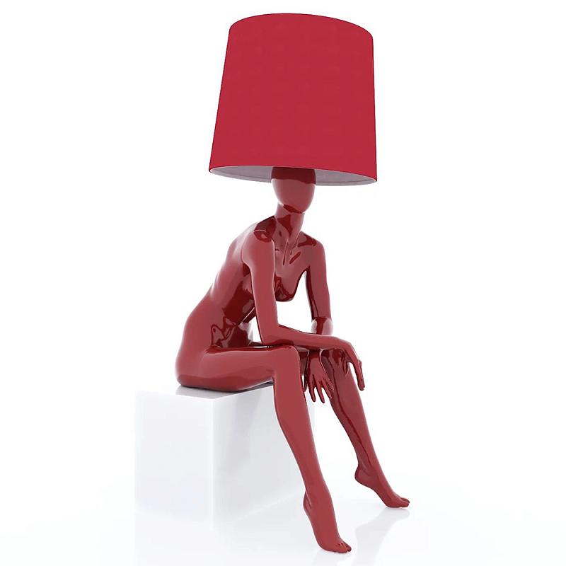 Лампа MANNEQUIN LAMP с абажуром девушка на кресле Глянцевый черный Черный матовый Глянцевый белый Белый матовый Серый Золотой Красный Шампань в Самаре | Loft Concept 