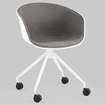 Офисное кресло из пластика с мягким сиденьем Eggshell Grey варинант исполнения - 2 | Loft Concept в Самаре