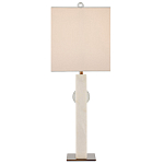 Настольная лампа из мрамора с тканевым прямоугольным абажуром Eternity варинант исполнения - 4 | Loft Concept в Самаре