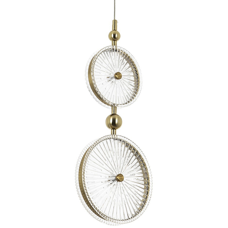 Подвесной светильник с круглым плафоном из рельефного стекла Peony Glass Brass Hanging Lamp Прозрачное Стекло Латунь Подвесной светильник с круглым плафоном из рельефного стекла Peony Glass Brass Hanging Lamp Прозрачное Стекло Латунь в Самаре | Loft Concept