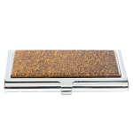 Визитница карманная металлическая с накладкой из натурального камня Яшма Stone Business Card Holders варинант исполнения - 1 | Loft Concept в Самаре