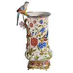 Ваза фарфоровая с птицей на бронзовой ветке и цветочной росписью Garden of Eden варинант исполнения - 5 | Loft Concept в Самаре