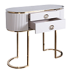 Консоль с белая овальная с мраморной столешницей Thoroughbass  варинант исполнения - 2 | Loft Concept в Самаре