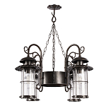 Уличная подвесная люстра с 4-мя цилиндрическими плафонами на цепях Elysian Lanterns варинант исполнения - 3 | Loft Concept в Самаре