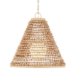 Подвесной светильник в форме колокола из деревянных бусин Wooden Beads варинант исполнения - 1 | Loft Concept в Самаре
