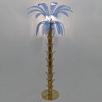 Торшер Glass Decorated Palm Floor Lamp Blue Листья Пальмы  варинант исполнения - 2 | Loft Concept в Самаре