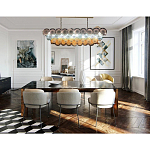 Люстра овальная с каскадом из разноцветных круглых подвесов Key Lustar варинант исполнения - 2 | Loft Concept в Самаре