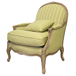 Кресло Ava Classical Armchair green striped flax варинант исполнения - 3 | Loft Concept в Самаре