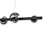 Люстра светодиодная линейная с 6-ю круглыми серыми плафонами Iona Chandelier Black  варинант исполнения - 2 | Loft Concept в Самаре