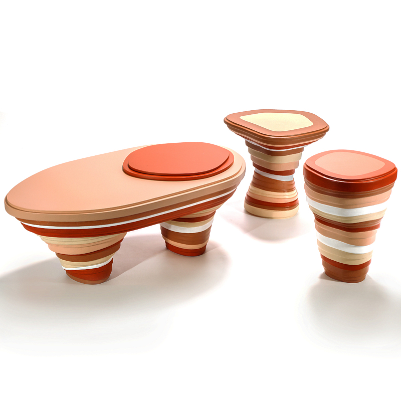 Комплект кофейных столиков Vorlon Desert three tables Терракотовый Комплект кофейных столиков Vorlon Desert three tables Терракотовый в Самаре | Loft Concept