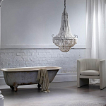 Люстра каплевидной формы украшенная белыми бусинами Wooden Beads White Chandelier варинант исполнения - 1 | Loft Concept в Самаре