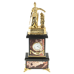 Часы настольные бронзовые из натурального камня Яшма Stone Clock варинант исполнения - 1 | Loft Concept в Самаре