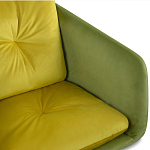 Стул с мягкой обивкой из велюра и подъемно-поворотным механизмом на колесиках Mason Green and Yellow варинант исполнения - 4 | Loft Concept в Самаре