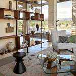 Черный приставной столик из массива AMORPHOUS варинант исполнения - 4 | Loft Concept в Самаре