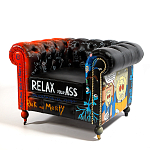 Кресло "Умный Умник" Rick and Morty graffiti chair натуральная кожа  варинант исполнения - 1 | Loft Concept в Самаре