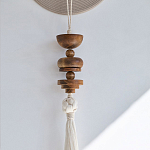 Аксессуар на стену диск с деревянными бусинами Wall Decor Thread Disc  варинант исполнения - 2 | Loft Concept в Самаре