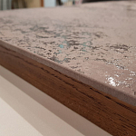 Стол обеденный с коричневой квадратной столешницей из керамики на четырех деревянных ножках Brown Ceramics варинант исполнения - 2 | Loft Concept в Самаре