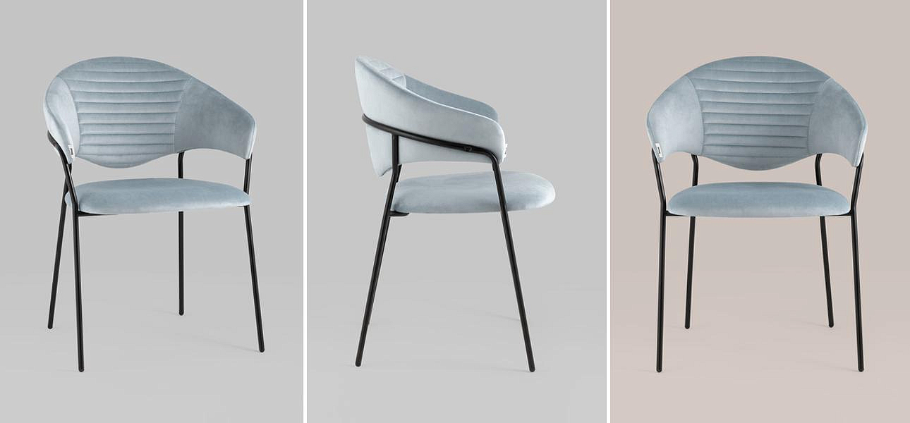 Стул Alexis Chair Пыльно-Голубой Велюр Стул Alexis Chair Пыльно-Голубой Велюр - Loft-Concept в Самаре