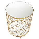 Приставной стол золотой с зеркальной столешницей Golden Symphony варинант исполнения - 1 | Loft Concept в Самаре