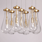 Люстра с 7-ю прозрачными плафонами из стекла в форме капли Lucid Rain  варинант исполнения - 4 | Loft Concept в Самаре