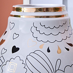 Ваза с декоративными лицами и графическими элементами в виде сердец и символов Faces of Imagination варинант исполнения - 8 | Loft Concept в Самаре