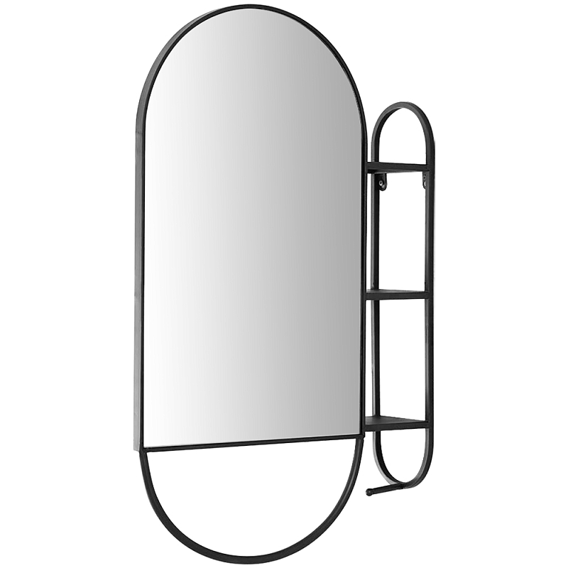Овальное настенное зеркало с боковым креплением Cole Industrial Mood Mirror Черный Овальное настенное зеркало с боковым креплением Cole Industrial Mood Mirror Черный в Самаре | Loft Concept